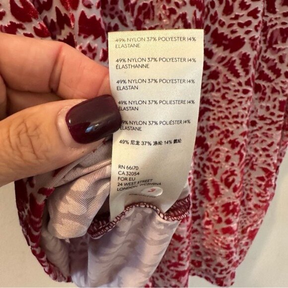 We The Free Free People Teddy Velvet Tee Maroon Short Sleeve Top XS - Picture 7 of 10